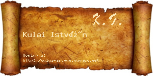Kulai István névjegykártya